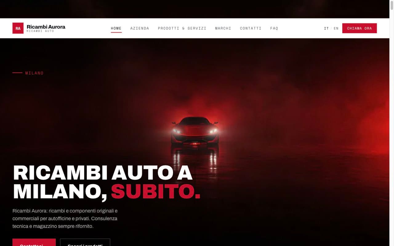 Anteprima del sito di ricambi auto