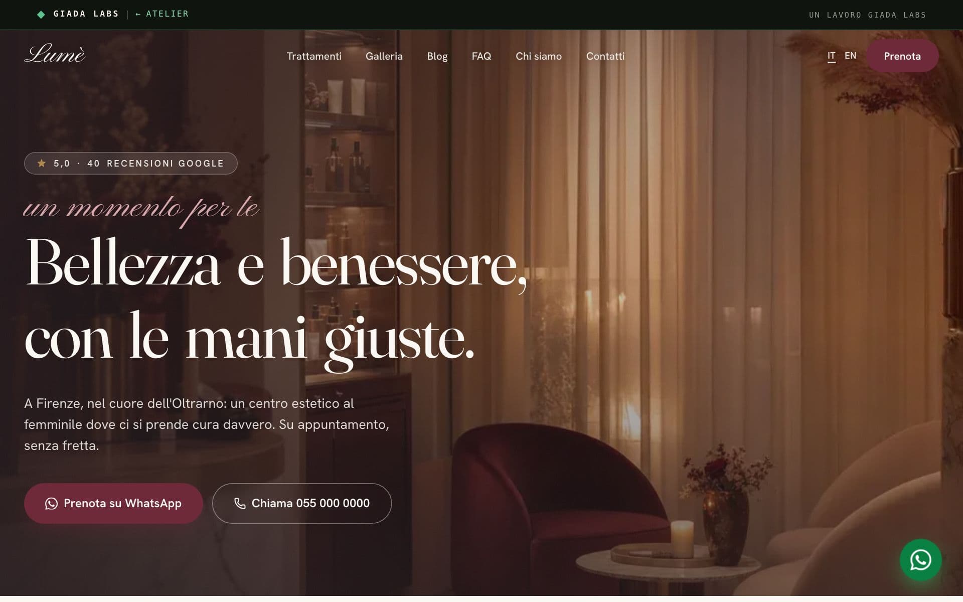 Anteprima del sito di beauty